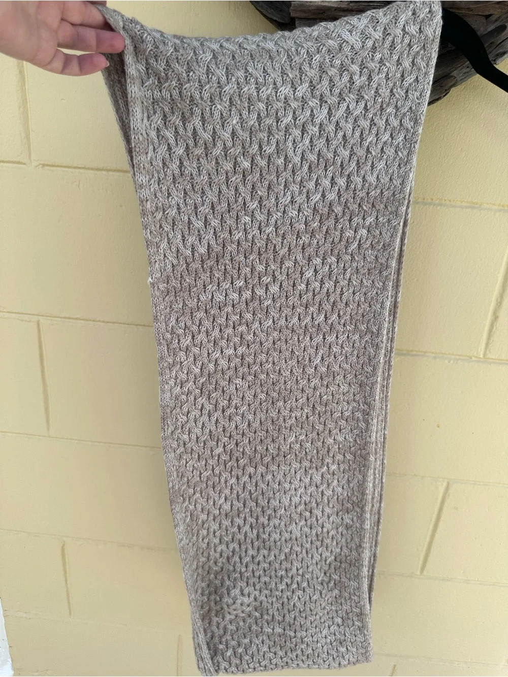 Calvin Klein Heathered Taupe Cable Knit Infinity Scarf
